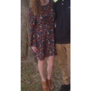 AEO Long Sleeve Floral Swing Dress